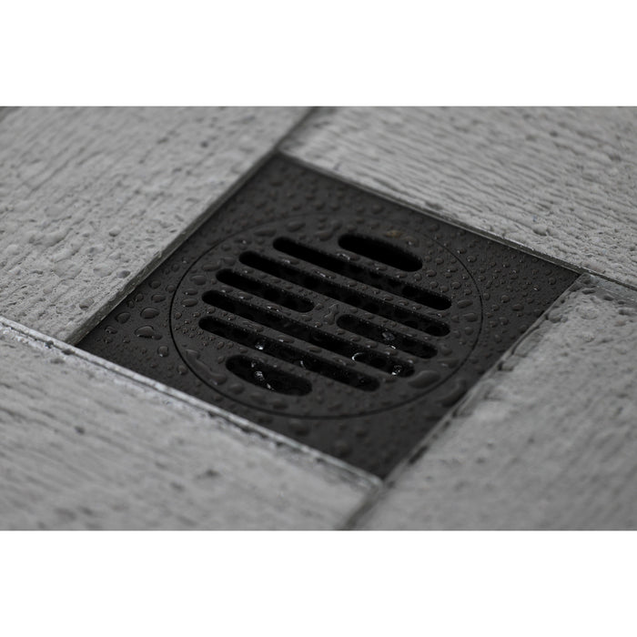 Kingston Brass BSF4262ORB Watercourse Symmetric 4" Square Grid Shower Drain, Oil Rubbed Bronze