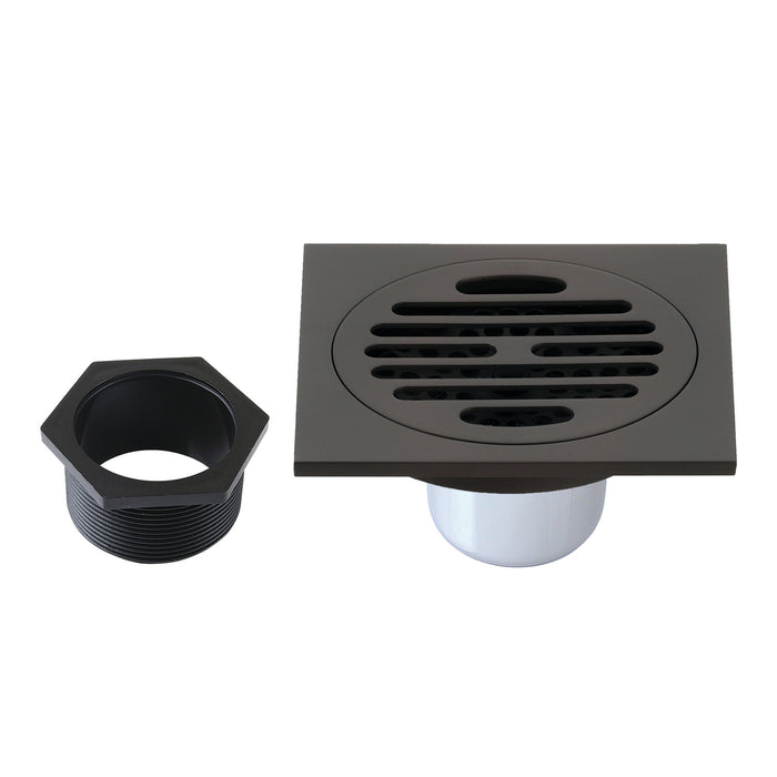 Kingston Brass BSF4262ORB Watercourse Symmetric 4" Square Grid Shower Drain, Oil Rubbed Bronze