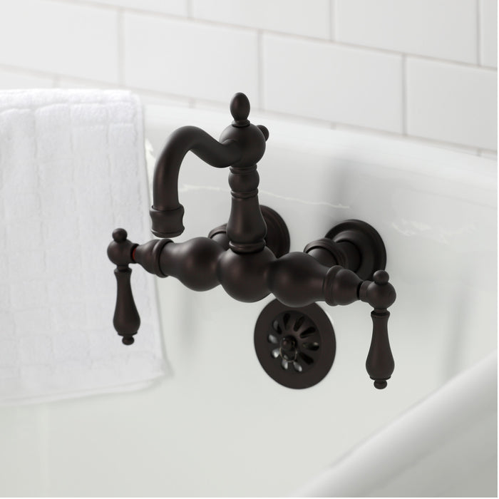 Kingston Brass CA1001T5 Heritage 3-3/8" Tub Wall Mount Clawfoot Tub Faucet, Oil Rubbed Bronze