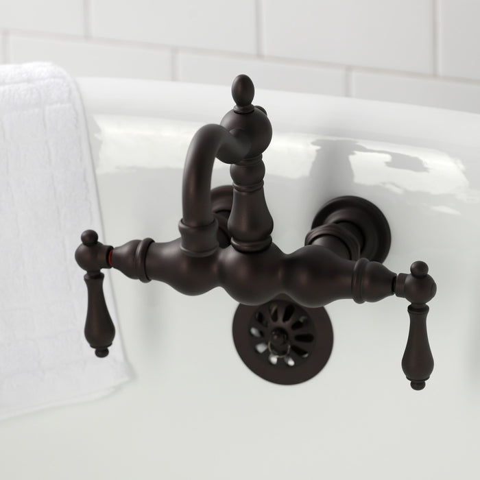 Kingston Brass CA1001T5 Heritage 3-3/8" Tub Wall Mount Clawfoot Tub Faucet, Oil Rubbed Bronze