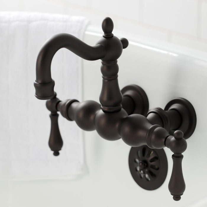 Kingston Brass CA1001T5 Heritage 3-3/8" Tub Wall Mount Clawfoot Tub Faucet, Oil Rubbed Bronze