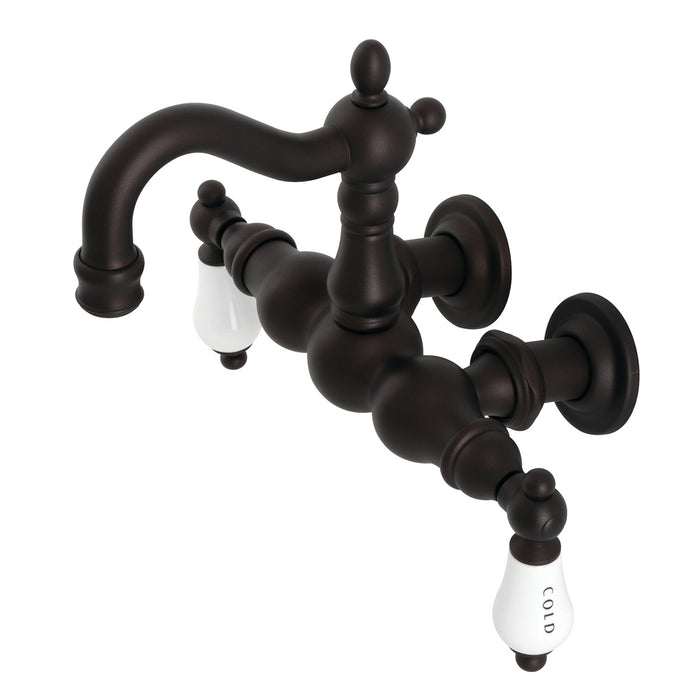 Kingston Brass CA1003T5 Heritage 3-3/8" Tub Wall Mount Clawfoot Tub Faucet, Oil Rubbed Bronze