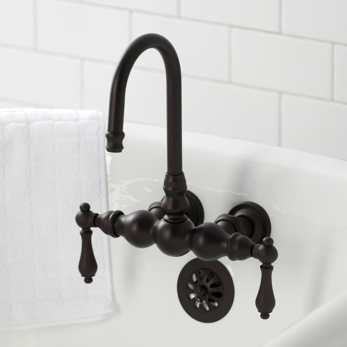 Kingston Brass CA1T5 Vintage 3-3/8" Tub Wall Mount Clawfoot Tub Faucet, Oil Rubbed Bronze