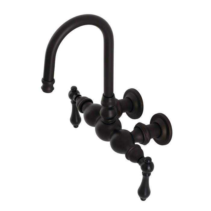 Kingston Brass CA1T5 Vintage 3-3/8" Tub Wall Mount Clawfoot Tub Faucet, Oil Rubbed Bronze