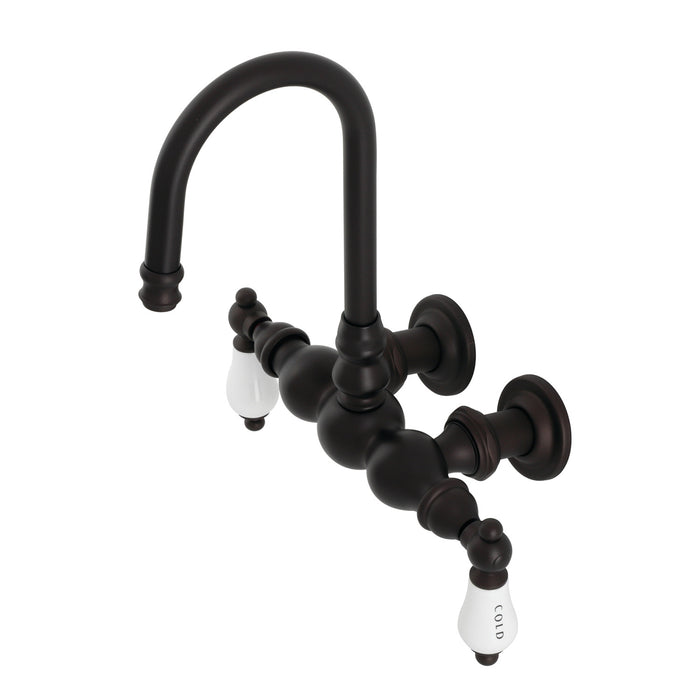 Kingston Brass CA3T5 Vintage 3-3/8" Tub Wall Mount Clawfoot Tub Faucet, Oil Rubbed Bronze