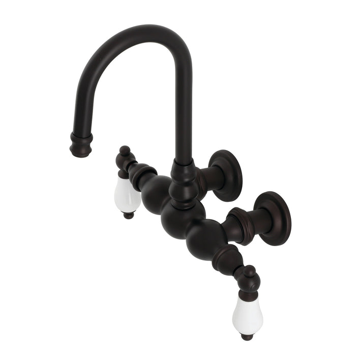 Kingston Brass CA5T5 Vintage 3-3/8" Tub Wall Mount Clawfoot Tub Faucet, Oil Rubbed Bronze