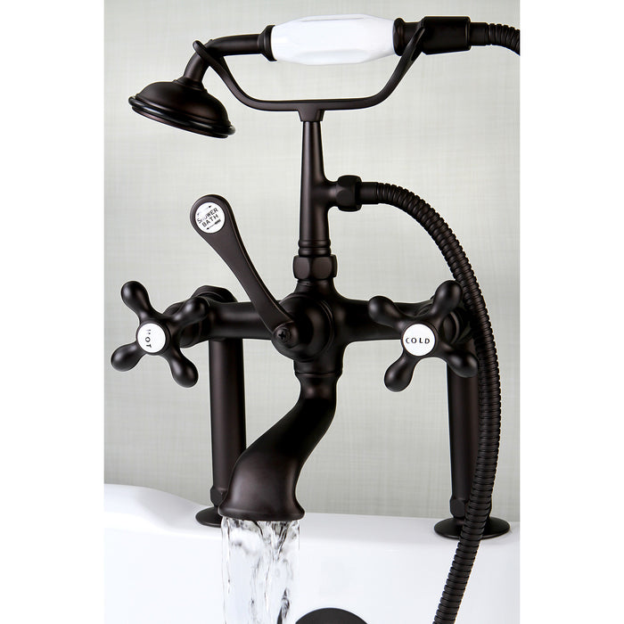 Kingston Brass CC109T5 Vintage 7-Inch Deck Mount Clawfoot Tub Faucet with Hand Shower, Oil Rubbed Bronze