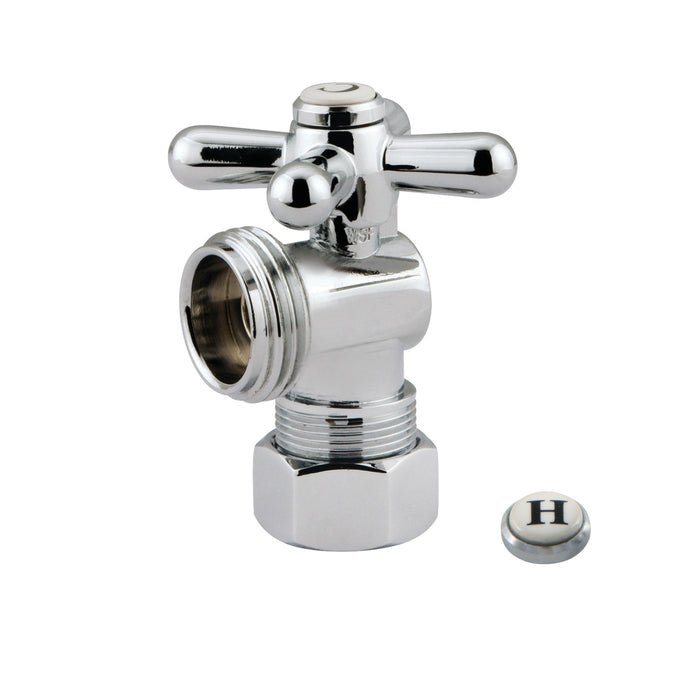 Kingston Brass CC12001X 5/8" OD Comp x 3/4" Hose Thread Angel Stop Valve, Polished Chrome