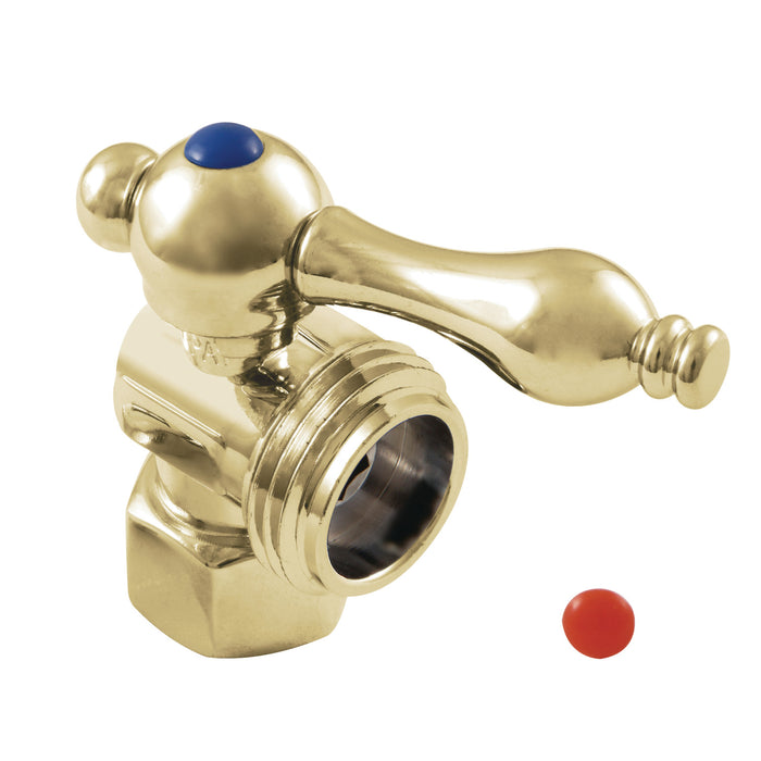 Kingston Brass CC13002 1/2" FIP x 3/4" Hose Thread, Washing Machine Valve, Polished Brass