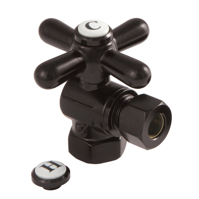 Kingston Brass CC33105X 3/8" FIP x 3/8" OD Comp Quarter-Turn Angle Stop Valve, Oil Rubbed Bronze