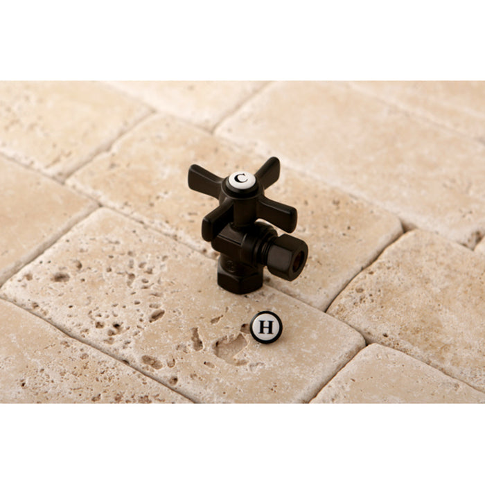 Kingston Brass CC33105ZX 3/8" FIP x 3/8" OD Comp Quarter-Turn Angle Stop Valve, Oil Rubbed Bronze