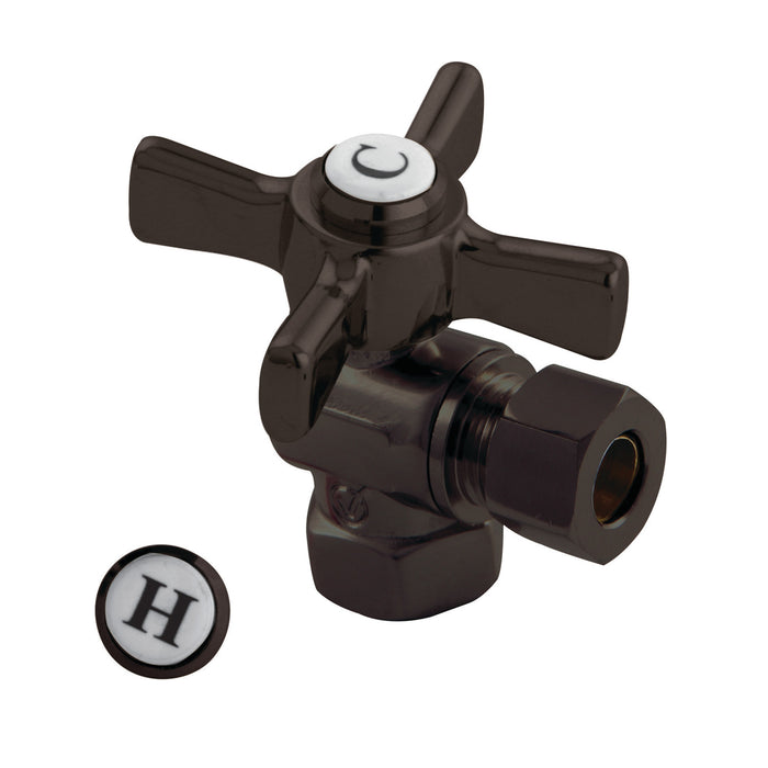 Kingston Brass CC33105ZX 3/8" FIP x 3/8" OD Comp Quarter-Turn Angle Stop Valve, Oil Rubbed Bronze