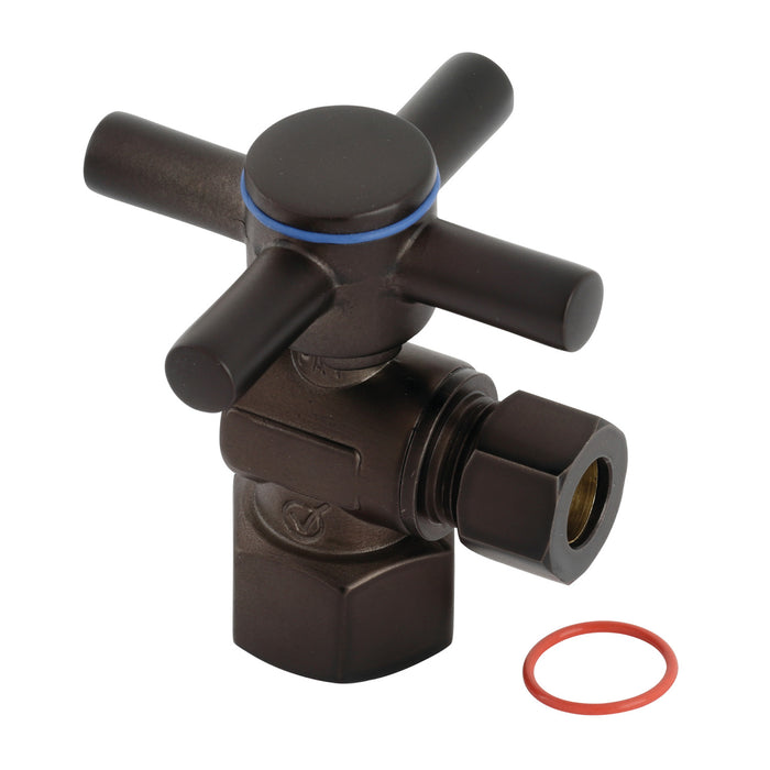 Kingston Brass CC43105DX 1/2" FIP x 3/8" OD Comp Quarter-Turn Angle Stop Valve, Oil Rubbed Bronze