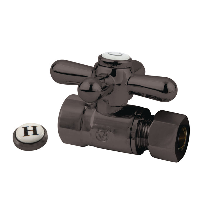 Kingston Brass CC43255X 1/2" Sweat x 3/8" O.D. Comp Straight Shut Off Valve, Oil Rubbed Bronze