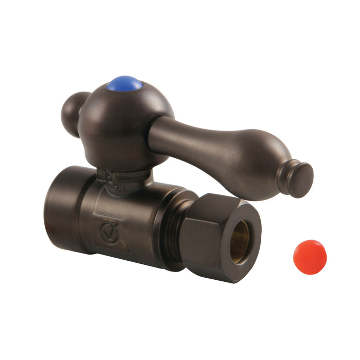 Kingston Brass CC43255 1/2" Sweat x 3/8" O.D. Comp Straight Shut Off Valve, Oil Rubbed Bronze