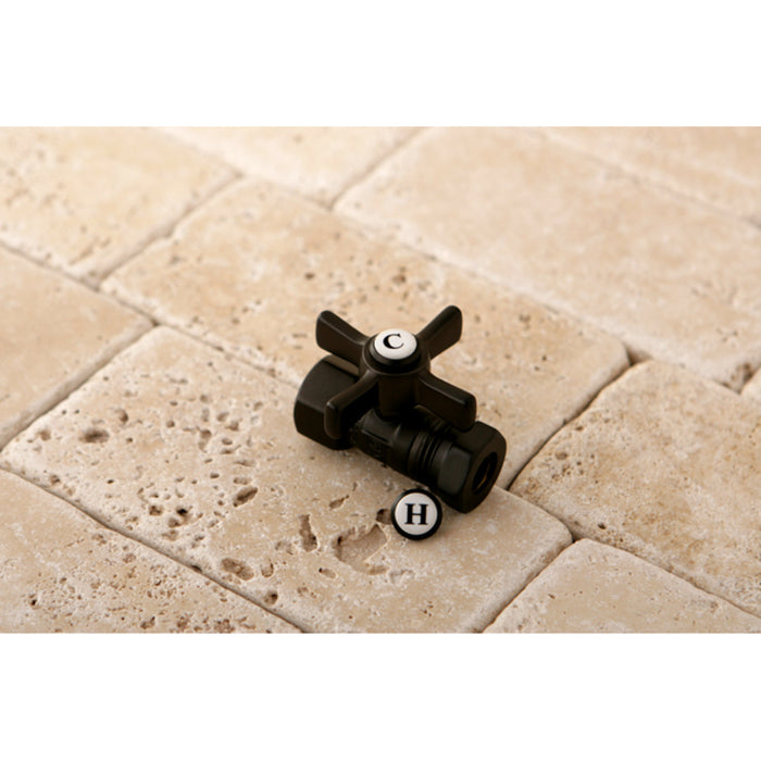 Kingston Brass CC44155ZX 1/2" FIP x 1/2" or 7/16" Slip Joint Straight Shut Off Valve, Oil Rubbed Bronze