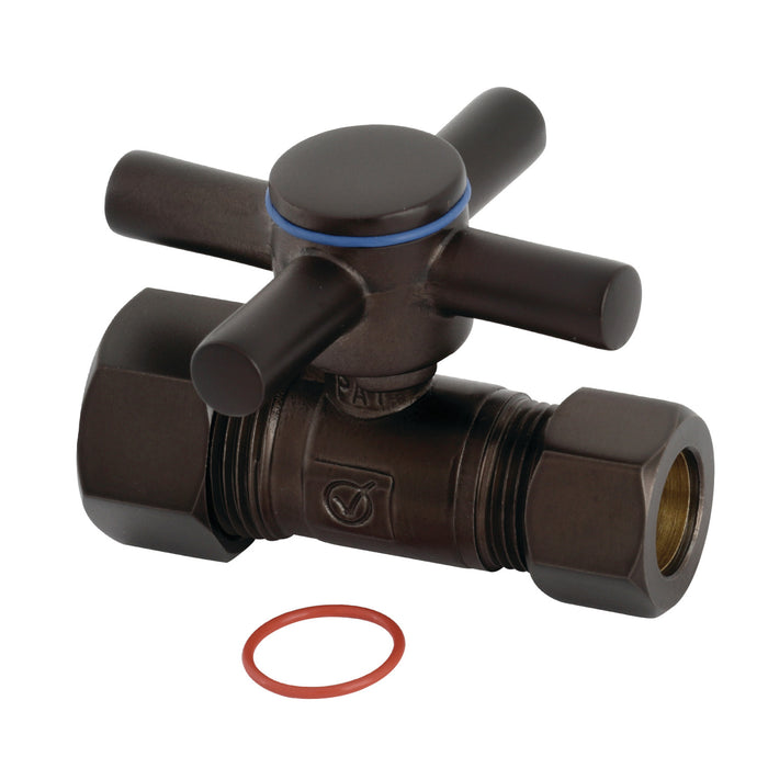 Kingston Brass CC44455DX 5/8" OD Comp x 1/2" OD Comp Straight Shut Off Valve, Oil Rubbed Bronze