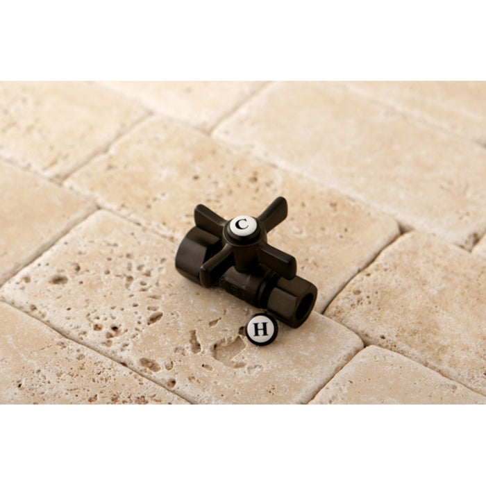 Kingston Brass CC44455ZX 5/8" OD Comp x 1/2" OD Comp Straight Shut Off Valve, Oil Rubbed Bronze