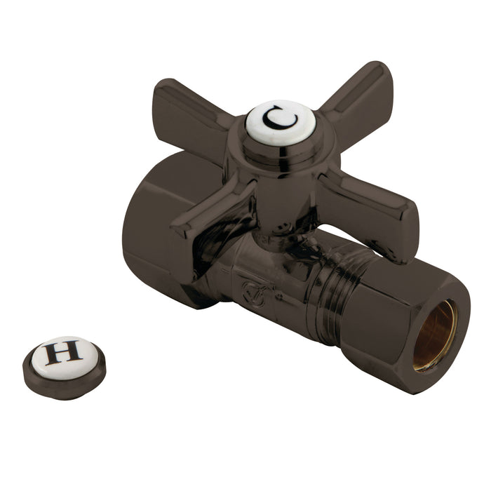 Kingston Brass CC44455ZX 5/8" OD Comp x 1/2" OD Comp Straight Shut Off Valve, Oil Rubbed Bronze