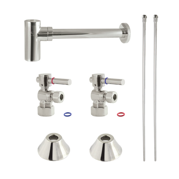 Kingston Brass CC53306DLLKB30 Modern Plumbing Sink Trim Kit with Bottle Trap, Polished Nickel