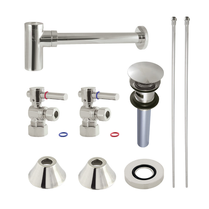 Kingston Brass CC53306DLVOKB30 Modern Plumbing Sink Trim Kit with Bottle Trap and Overflow Drain, Polished Nickel