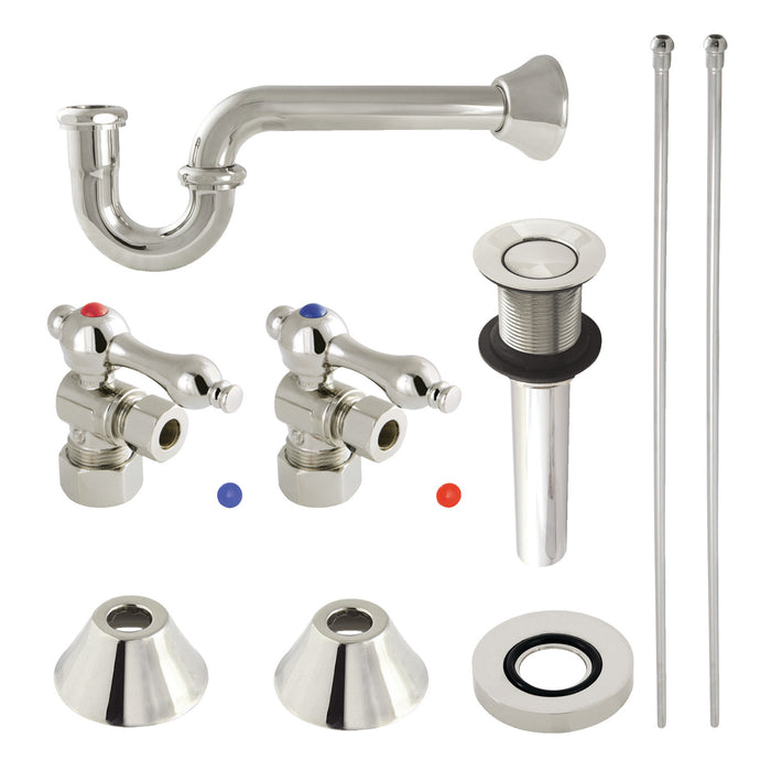 Kingston Brass CC53306VKB30 Traditional Plumbing Sink Trim Kit with P-Trap and Drain, Polished Nickel