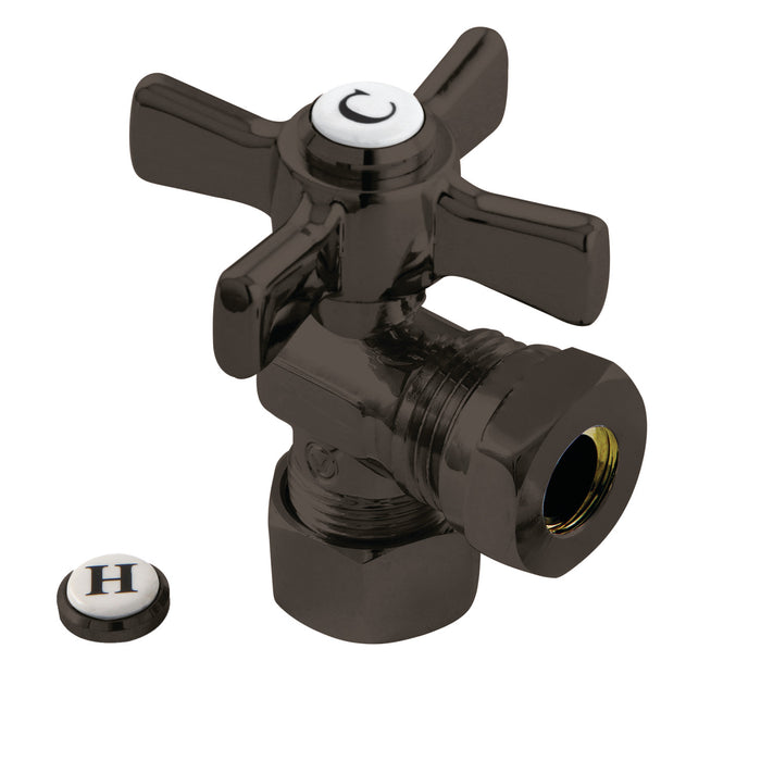 Kingston Brass CC54305ZX 5/8" OD Comp x 1/2" or 7/16" Slip Joint Angle Stop Valve, Oil Rubbed Bronze