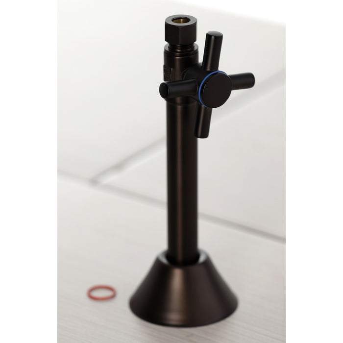 Kingston Brass CC83255DX 1/2" Sweat x 3/8" OD Comp Straight Shut Off Valve with 5" Extension, Oil Rubbed Bronze