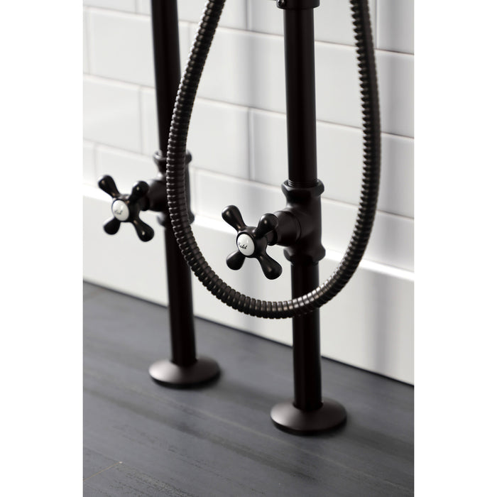 Kingston Brass CCK226K5 Kingston Freestanding Clawfoot Tub Faucet Package with Supply Line, Oil Rubbed Bronze