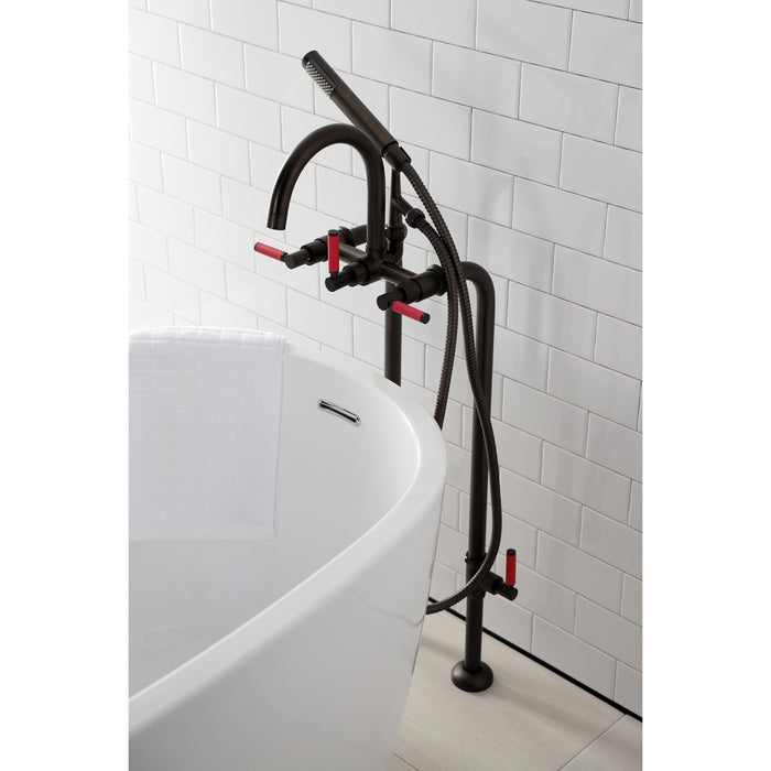 Aqua Vintage CCK8105DKL Concord Freestanding Tub Faucet with Supply Line, Stop Valve, Oil Rubbed Bronze