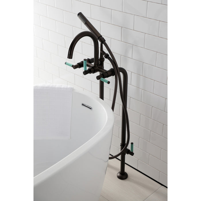 Aqua Vintage CCK8105DKL Concord Freestanding Tub Faucet with Supply Line, Stop Valve, Oil Rubbed Bronze