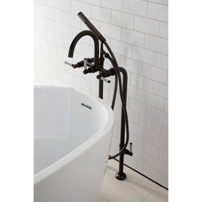 Aqua Vintage CCK8105DKL Concord Freestanding Tub Faucet with Supply Line, Stop Valve, Oil Rubbed Bronze