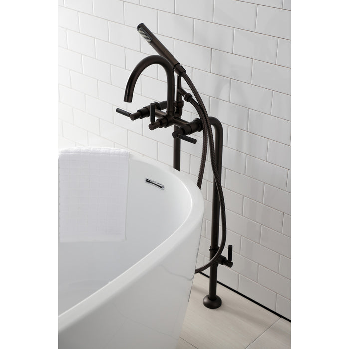 Aqua Vintage CCK8105DKL Concord Freestanding Tub Faucet with Supply Line, Stop Valve, Oil Rubbed Bronze