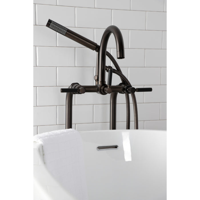 Aqua Vintage CCK8105DKL Concord Freestanding Tub Faucet with Supply Line, Stop Valve, Oil Rubbed Bronze