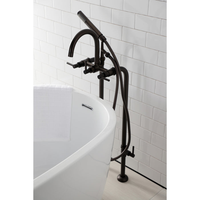 Aqua Vintage CCK8105DL Concord Freestanding Tub Faucet with Supply Line, Stop Valve, Oil Rubbed Bronze