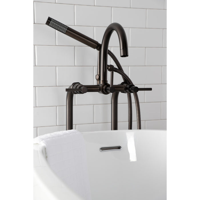 Aqua Vintage CCK8105DL Concord Freestanding Tub Faucet with Supply Line, Stop Valve, Oil Rubbed Bronze