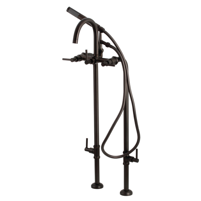 Aqua Vintage CCK8105DL Concord Freestanding Tub Faucet with Supply Line, Stop Valve, Oil Rubbed Bronze