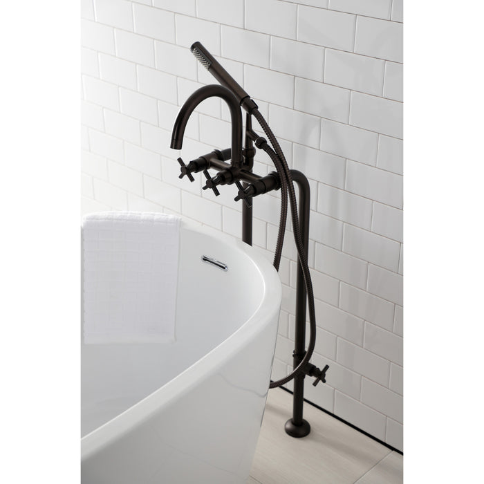 Aqua Vintage CCK8105DX Concord Freestanding Tub Faucet with Supply Line, Stop Valve, Oil Rubbed Bronze