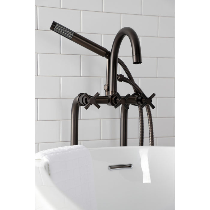 Aqua Vintage CCK8105DX Concord Freestanding Tub Faucet with Supply Line, Stop Valve, Oil Rubbed Bronze