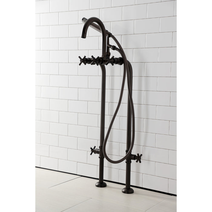 Aqua Vintage CCK8105DX Concord Freestanding Tub Faucet with Supply Line, Stop Valve, Oil Rubbed Bronze