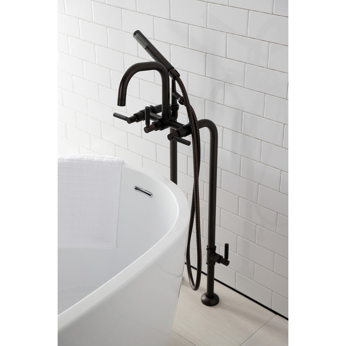 Aqua Vintage CCK8405DKL Concord Freestanding Tub Faucet with Supply Line, Stop Valve, Oil Rubbed Bronze