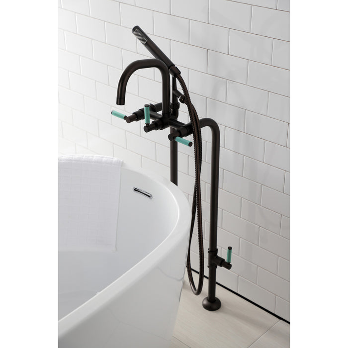 Aqua Vintage CCK8405DKL Concord Freestanding Tub Faucet with Supply Line, Stop Valve, Oil Rubbed Bronze