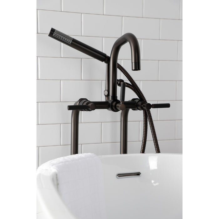 Aqua Vintage CCK8405DKL Concord Freestanding Tub Faucet with Supply Line, Stop Valve, Oil Rubbed Bronze