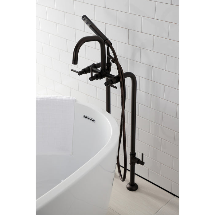 Aqua Vintage CCK8405DL Concord Freestanding Tub Faucet with Supply Line, Stop Valve, Oil Rubbed Bronze