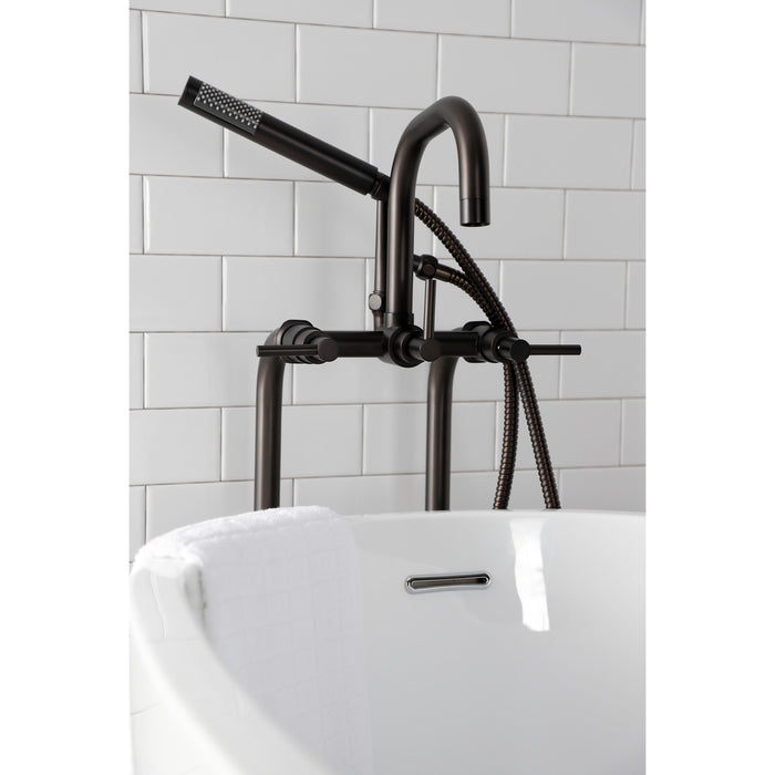 Aqua Vintage CCK8405DL Concord Freestanding Tub Faucet with Supply Line, Stop Valve, Oil Rubbed Bronze