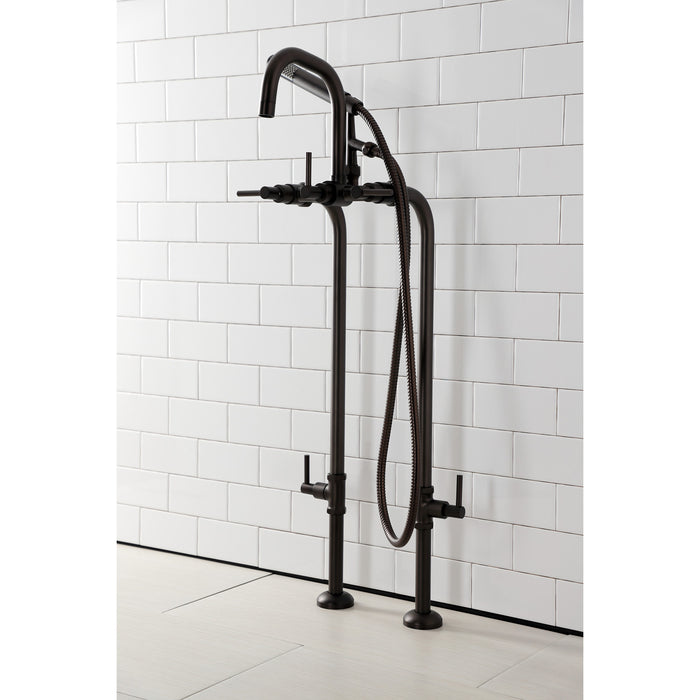 Aqua Vintage CCK8405DL Concord Freestanding Tub Faucet with Supply Line, Stop Valve, Oil Rubbed Bronze