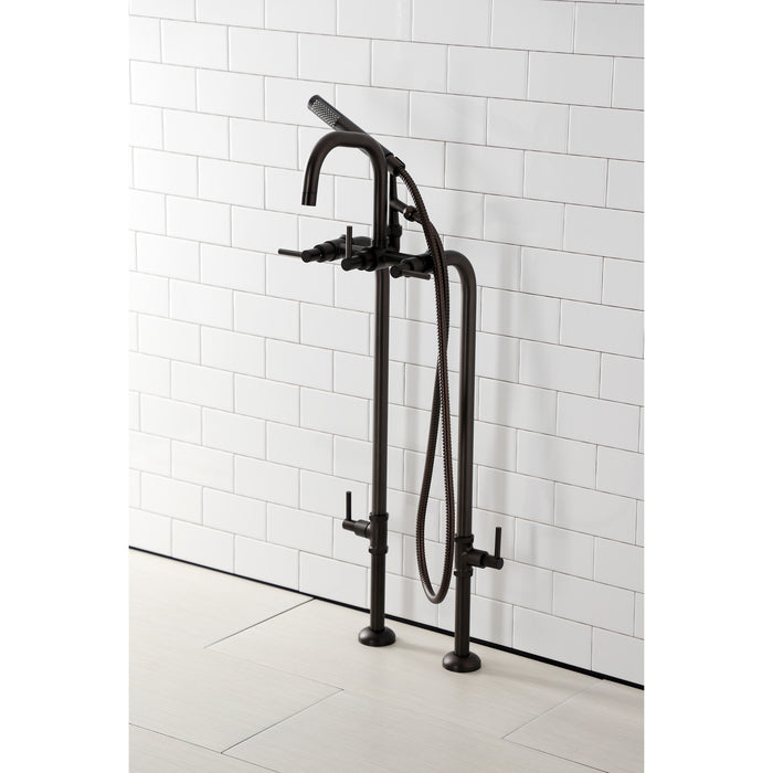 Aqua Vintage CCK8405DL Concord Freestanding Tub Faucet with Supply Line, Stop Valve, Oil Rubbed Bronze