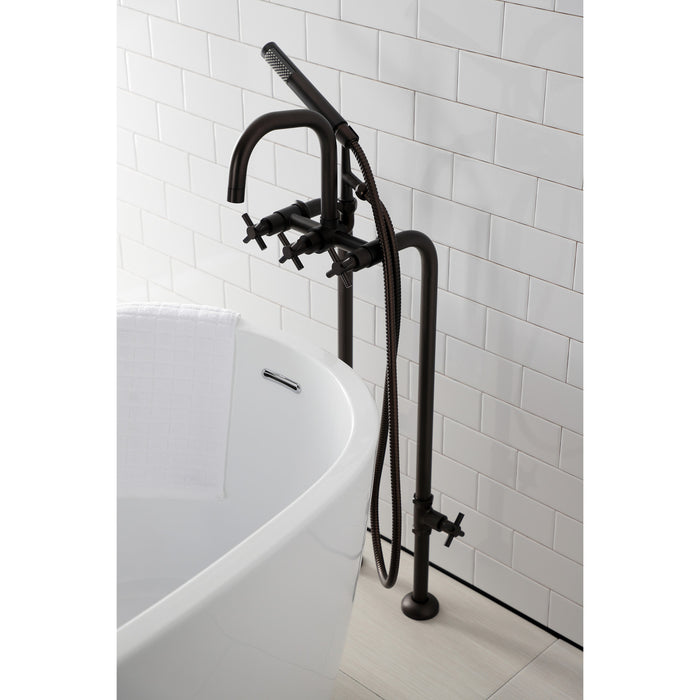 Aqua Vintage CCK8405DX Concord Freestanding Tub Faucet with Supply Line, Stop Valve, Oil Rubbed Bronze