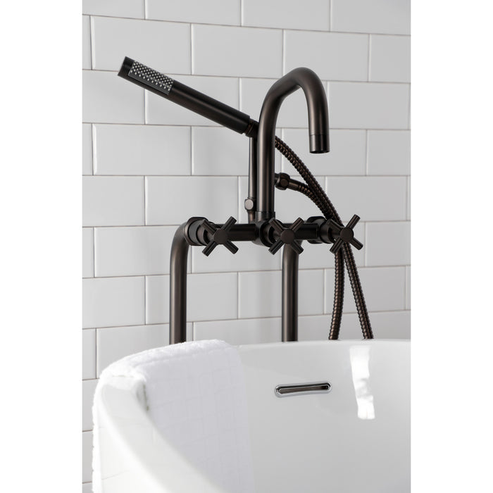 Aqua Vintage CCK8405DX Concord Freestanding Tub Faucet with Supply Line, Stop Valve, Oil Rubbed Bronze