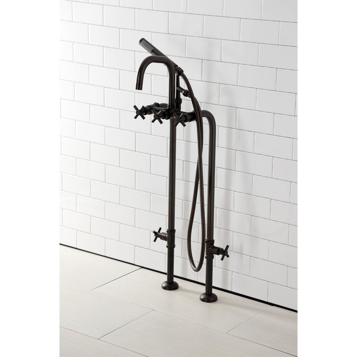 Aqua Vintage CCK8405DX Concord Freestanding Tub Faucet with Supply Line, Stop Valve, Oil Rubbed Bronze